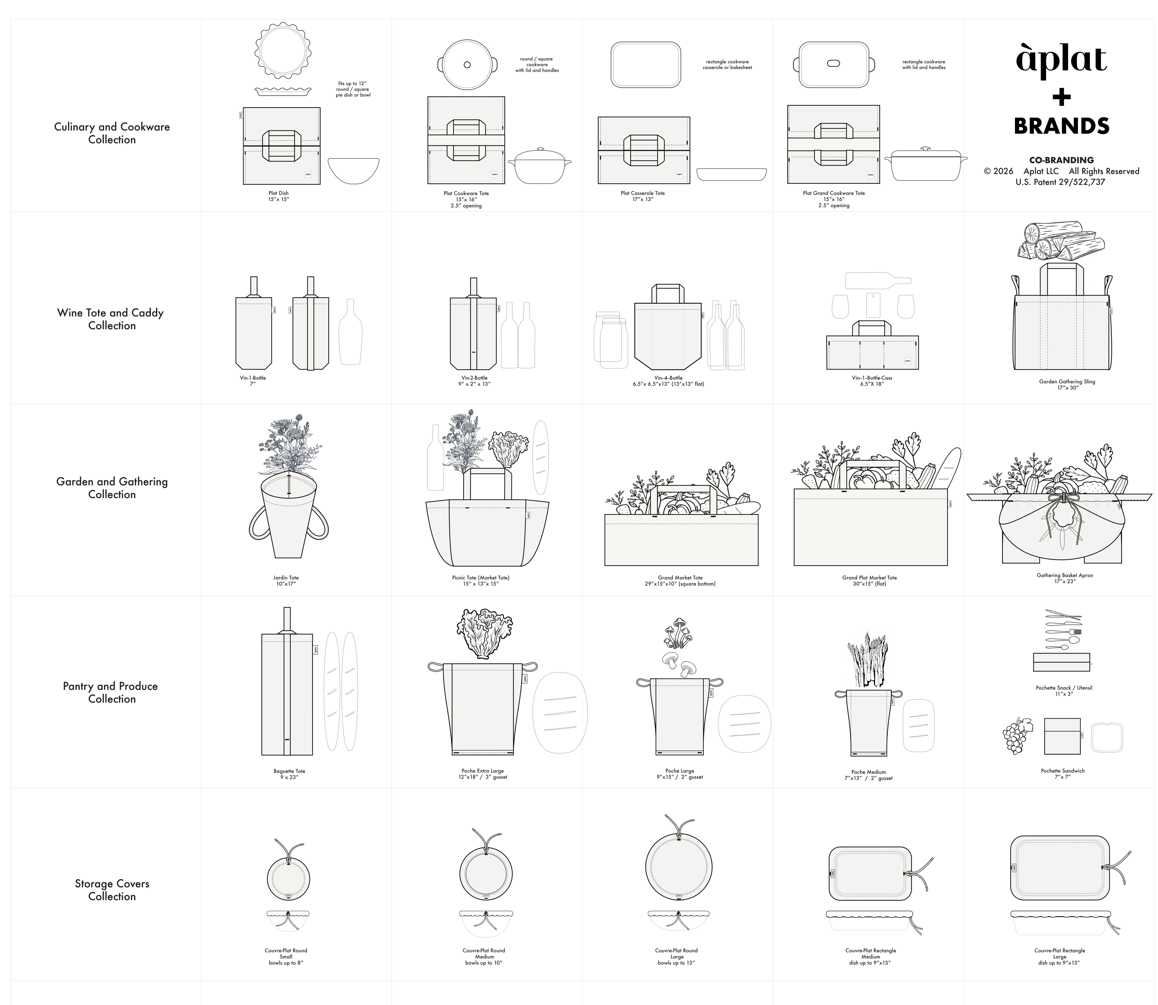 Aplat product spec icons by collection