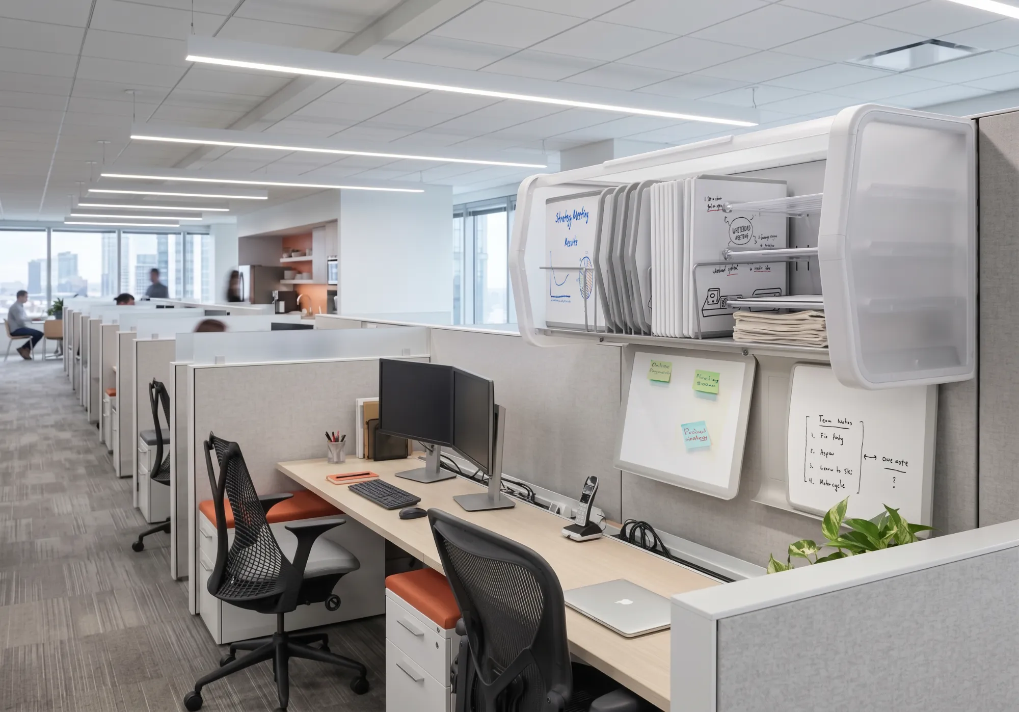 Overhead storage installed in an office